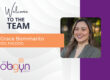 Welcome banner introducing Grace Bommarito, DO, FACOG, with the Abgyn Center logo on a purple-accented background